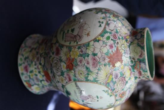 A Chinese famille rose baluster jar, 19th century, height 33.5cm